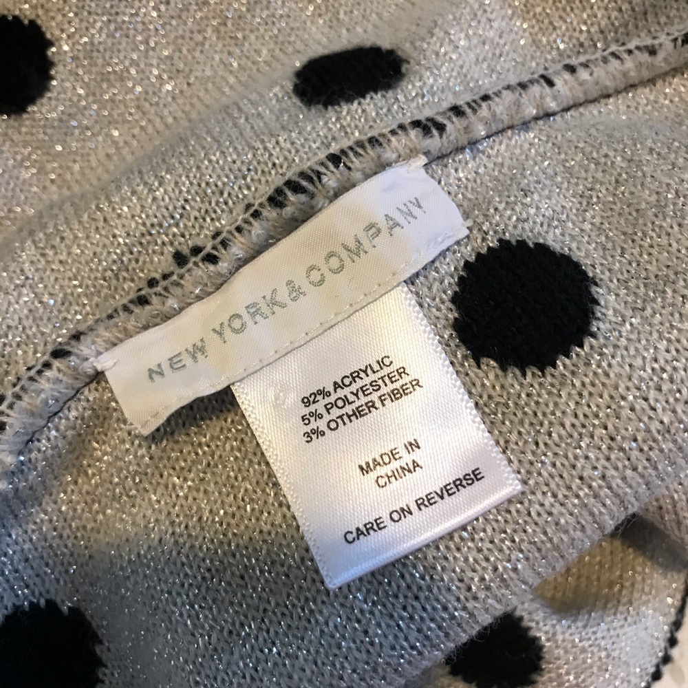 New York & Company Infinity Scarf Polka Dot Black - Picture 4 of 4
